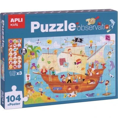 Afbeelding van Apli kids zoekpuzzel piratenschip 104st