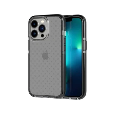 Afbeelding van Tech21 Evo Check iPhone 13 Pro hoesje Flexibel schokbestendig telefoonhoesje Zwart 4,9 meter valbestendig