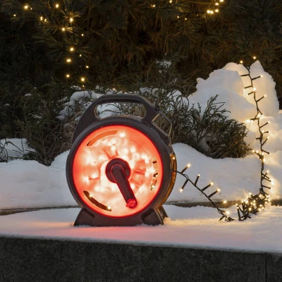 Afbeelding van Konstsmide 3843 100 Lichtketting Buiten Energielabel: E (A G) werkt op het lichtnet Aantal lampen 300 LED Warmwit Verlichte lengte: 6.58 m Haspel