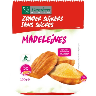 Afbeelding van Damhert Glutenvrije Madeleines Suikervrij 150GR