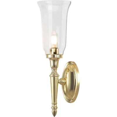 Afbeelding van Dryden LED wandlamp, badkamer, met glazen kap, IP44