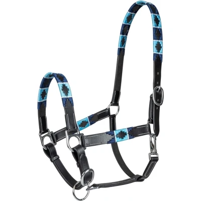 Afbeelding van Waldhausen Halster Polo Leder Zwart/Blauw Cob