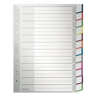 Afbeelding van Leitz Register A5, 12 lege toetsen, verwisselbaar tabsysteem, grijs, robuuste kunststof, 12750000