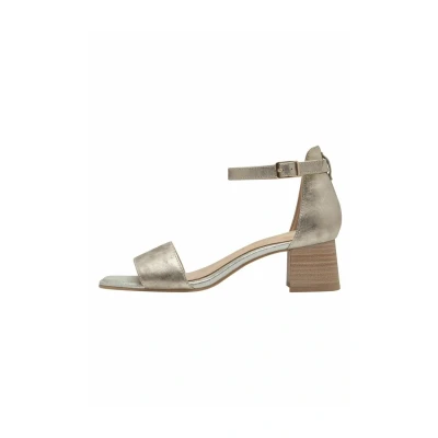 Afbeelding van Tamaris Comfort Sandalen met enkelbandjes, Dames, Maat: 36, Cloudy gold Leer