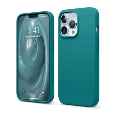 Afbeelding van elago Hoesje van vloeibare siliconen compatibel met iPhone 13 Pro (6,1 inch) beschermhoes gemaakt premium volledige bescherming, schokbestendig, 3 structuren, zachte microvezel
