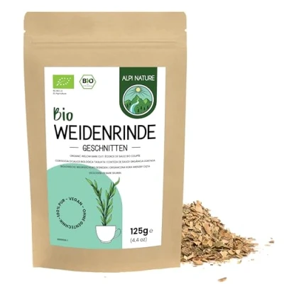 Afbeelding van Biologische witte wilgenschorsthee, 125 g, van Alpi Nature, gesneden wilgenschors, losse thee, wilgenbast voor de bereiding thee wilgenschors en kruidenthee