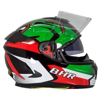 Afbeelding van BHR 813 RACE integraalhelm met dubbel vizier, ECE goedgekeurde zonnevizier, motorhelm voor mannen/vrouwen, SPIDER GREEN, XL