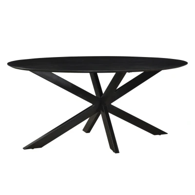 Afbeelding van Eettafel Oslo Ovaal Zwart 180 cm