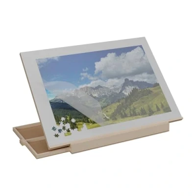 Afbeelding van Relaxdays puzzelbord 2 lades opbergsysteem kantelbaar 1000 stukjes puzzelplaat