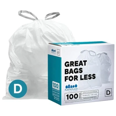 Afbeelding van Plasticplace Simplehuman (x) vuilniszakken met trekkoord, 20 liter, 40 x 71,1 cm
