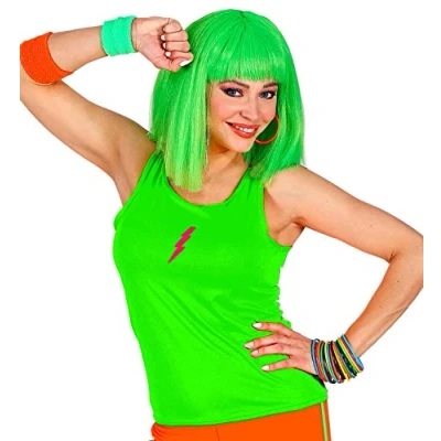Afbeelding van Widmann Jaren 80 &amp; 90 Kostuum Tanktop Neon Groen Vrouw One Size Carnavalskleding Verkleedkleding