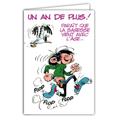 Afbeelding van Afie Gaston Lagaffe GLCT 0147, Verjaardagskaart met opschrift Een jaartje ouder