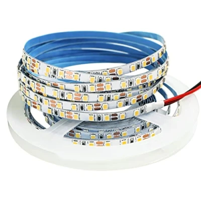 Afbeelding van Tesfish ledstrip, 12 V, 5 mm breed, 3000 K, m, warmwit, 2835, IP20, 120 leds/m, in totaal 600 leds, ledstrip voor slaapkamer, keukendecoratie