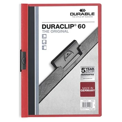 Afbeelding van Klemmap Durable Duraclip A4 6mm 60 vellen rood 25 stuks
