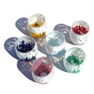 Afbeelding van Mazzega Art &amp; Design Waterglazen set mix 6 bicolor