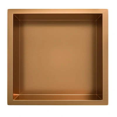Afbeelding van Wiesbaden inbouwnis 30x30x10cm geborsteld brons koper