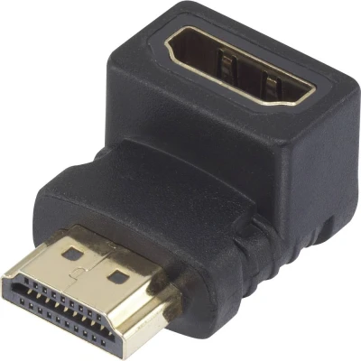Afbeelding van HDMI Adapter [1x stekker 1x bus] 90 naar boven haaks Vergulde steekcontacten SpeaKa Professional