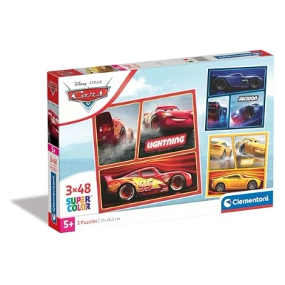 Afbeelding van Clementoni puzzel Cars 3 met 48 stukjes supercolor, voor kinderen, gemaakt in Italië, 25305