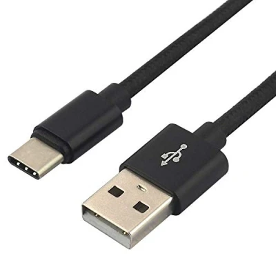 Afbeelding van everActive USB C kabel 1m Zwart, gevlochten, ondersteuning voor snelladen, 3A CBB 1CB