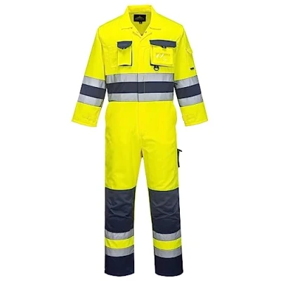 Afbeelding van Portwest TX55 Heren Nantes Werkpak Hoge Zichtbaarheid Reflecterend Veiligheidspak Klasse 3 Geel/Marineblauw, S