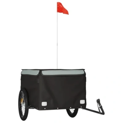 Afbeelding van vidaXL Fietstrailer 45 kg ijzer zwart en grijs