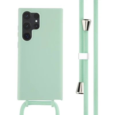 Afbeelding van iMoshion hoesje met koord Geschikt voor Samsung Galaxy S23 Ultra Siliconen Mintgroen