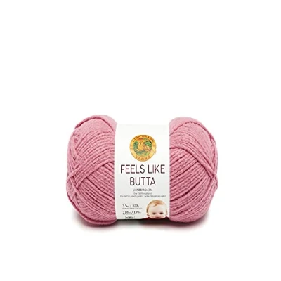 Afbeelding van Lion Brand Yarn 215 140 Butta wol bol, poederroze, een streng