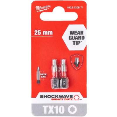 Afbeelding van Milwaukee Shockwave 25mm TX10 (2 Stuks)