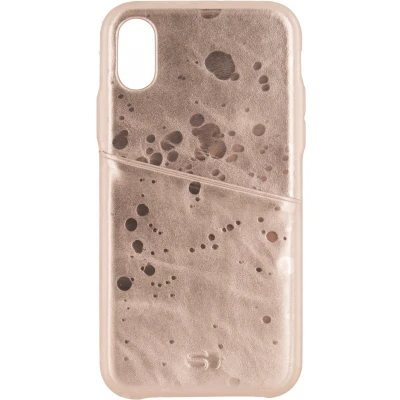 Afbeelding van Senza Glam Leather Cover with Card Slot Apple iPhone X/Xs Metallic Rosé