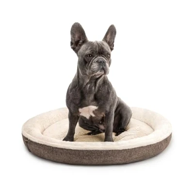 Afbeelding van lionto Hondenbed, rond, kussen, hondenmand, kattenmand, donut, 65 cm diameter, bruin