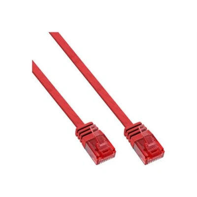 Image de InLine Cordon de raccordement RJ 45 (M) pour 1.5 m UTP CAT 6 moulé, plat rouge
