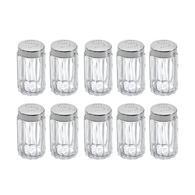 Afbeelding van Zoutvaatjes, 10 stuks, inhoud: elk 50 ml, roestvrij staal/glas, traditioneel, zilver/transparant