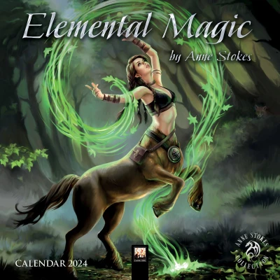 Afbeelding van Anne Stokes: Elemental Magic Mini Wall calendar 2024 (Art Calendar)