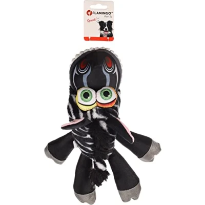 Afbeelding van Flamingo Hoofa Speelgoed Honden Hs Zebra Liggend Zwart 31x33x18cm 1st 136963