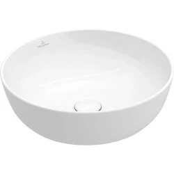 Afbeelding van Villeroy &amp; Boch Artis opzetwastafel rond wit (43 cm) zonder kraangat,