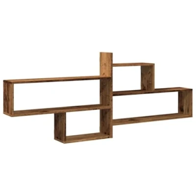 Afbeelding van vidaXL Wandschap 167,5x18x68 cm bewerkt hout oud houtkleurig