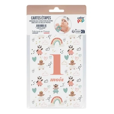 Afbeelding van Color Pop Set van 12 babykaarten, gemaakt in Frankrijk, karton 350 g (ballerina&#039;s)