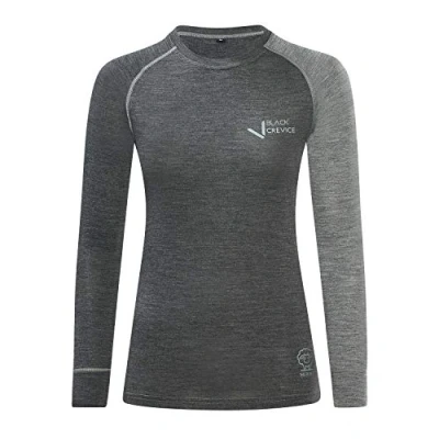 Afbeelding van Black Crevice dames T shirt met lange mouwen van merinowol, functioneel ondergoed voor