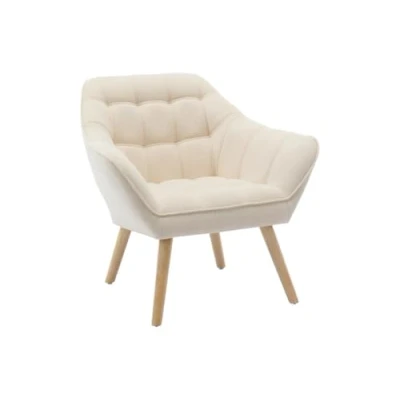 Afbeelding van Fauteuil van beige stof CASERTA L 82 cm x H 77 D 73