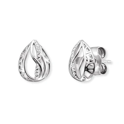 Afbeelding van Engelsrufer ERE TEARLIFL ZI damesoorbellen sterling zilver 925/1000 één maat, zilver, zirkonia, One Size, zirkonia