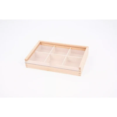 Afbeelding van TickiT WOODEN 6 WAY SORTING TRAY.
