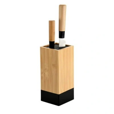 Afbeelding van KESPER Messenblok materiaal: bamboe, kunststof, afmetingen: 10 x cm, hoogte: 23 kleur: bruin, zwart 58030