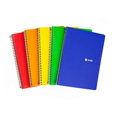 Afbeelding van Enri 5 stuks A5+ schriften 4x4 geruit softcover, 80 vellen, verschillende kleuren