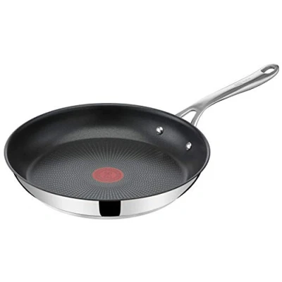 Image de Tefal Jamie Oliver by Cook&#039;s Direct On, Poêle à frire antiadhésive, Compatible induction, Passe au four, En acier inoxydable, Poignée rivetée, 24 cm, E3100434