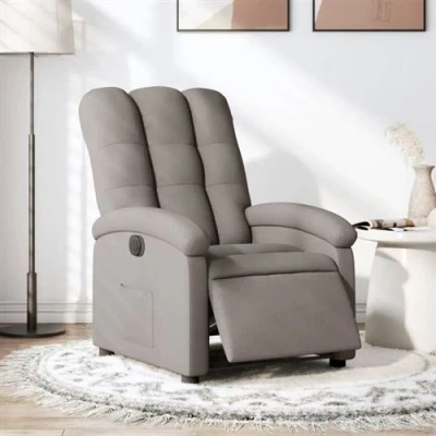 Afbeelding van vidaXL Fauteuil verstelbaar elektrisch stof taupe