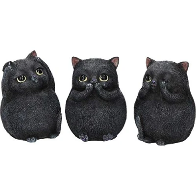 Afbeelding van Nemesis Now Beeld/figuur Three Wise Fat Cats Zwart