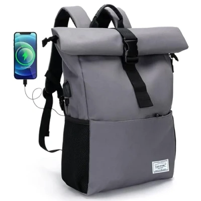 Afbeelding van MoFut Grote rugzak voor dames en heren schoolrugzak Veel vakken met 15,6 inch laptopvak Uniseks Waterdicht Casual Voor, zwart.