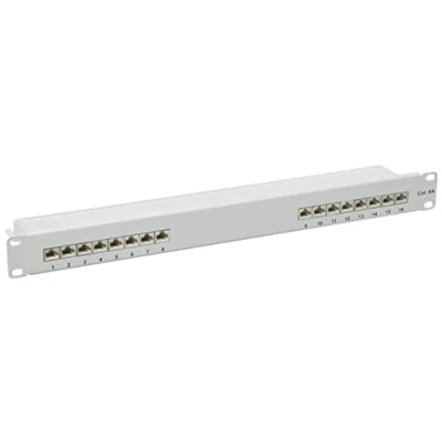 Afbeelding van Delock 48.30cm (19&quot;) patchpaneel 16 poorten Cat.6A 1 U grijs, Server accessoires, Grijs