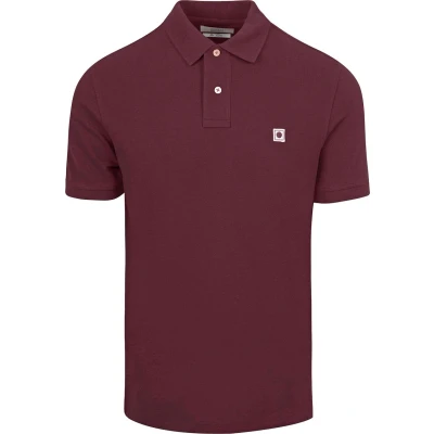 Afbeelding van King Essentials The Rene Poloshirt Burgundy maat L heren met Modern fit Pasvorm Katoen