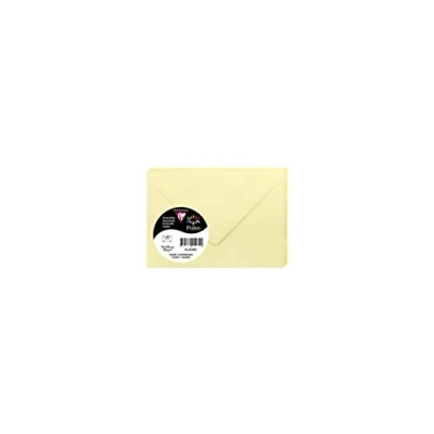 Afbeelding van Clairefontaine 5450C verpakking met 20 enveloppen, rubber, formaat 7,5 x 10 cm 120 g/m² kleur kanaries uitnodigingen voor evenementen en correspondentie serie pollen premium papier glad